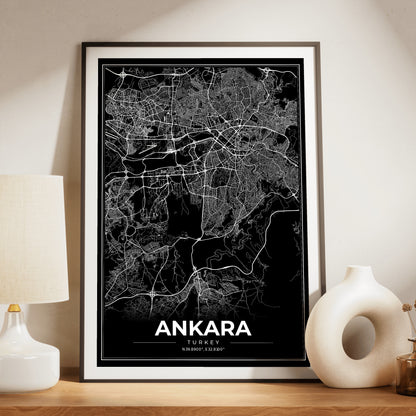 Ankara Modern Map Poster