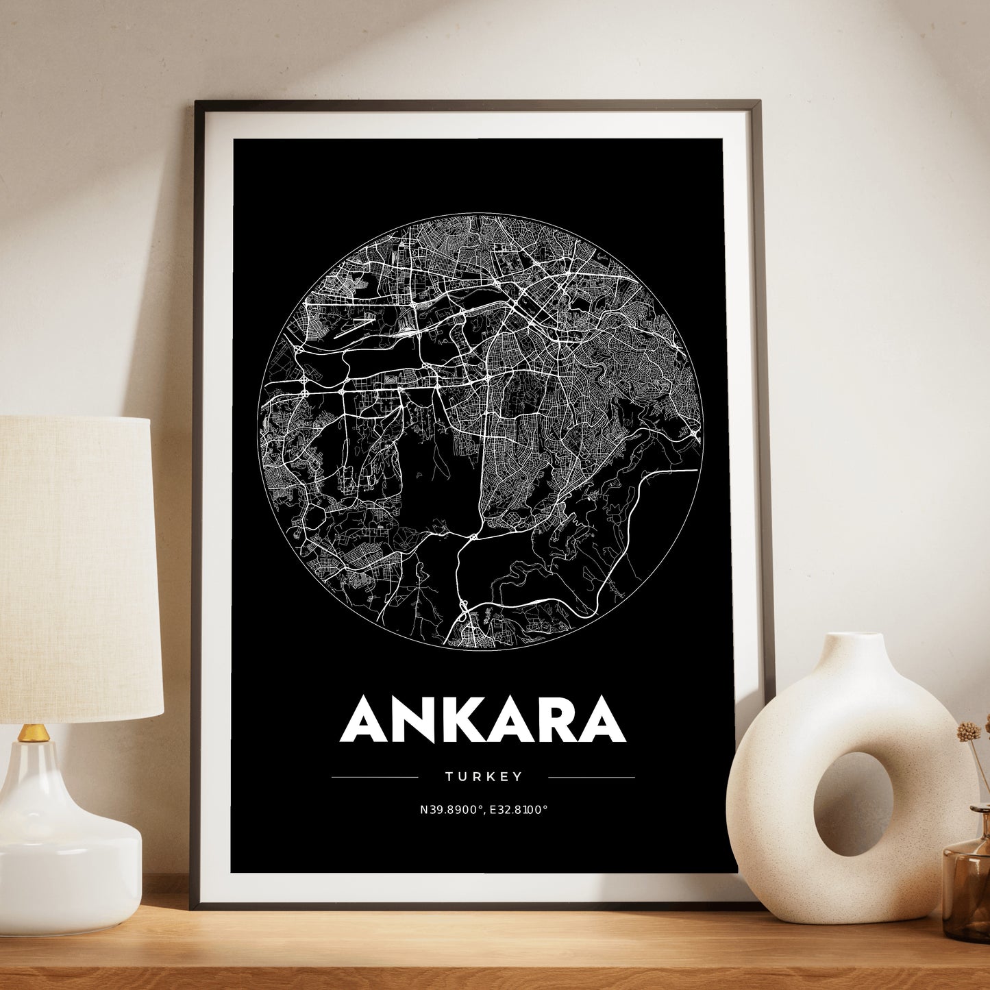 Ankara Spot Map Poster