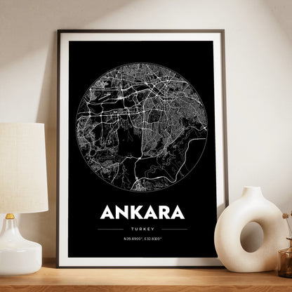Ankara Spot Map Poster