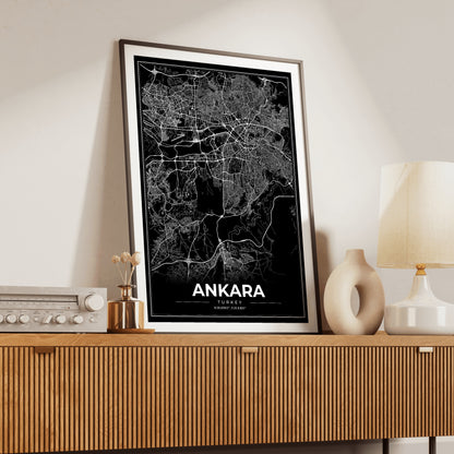 Ankara Modern Map Poster