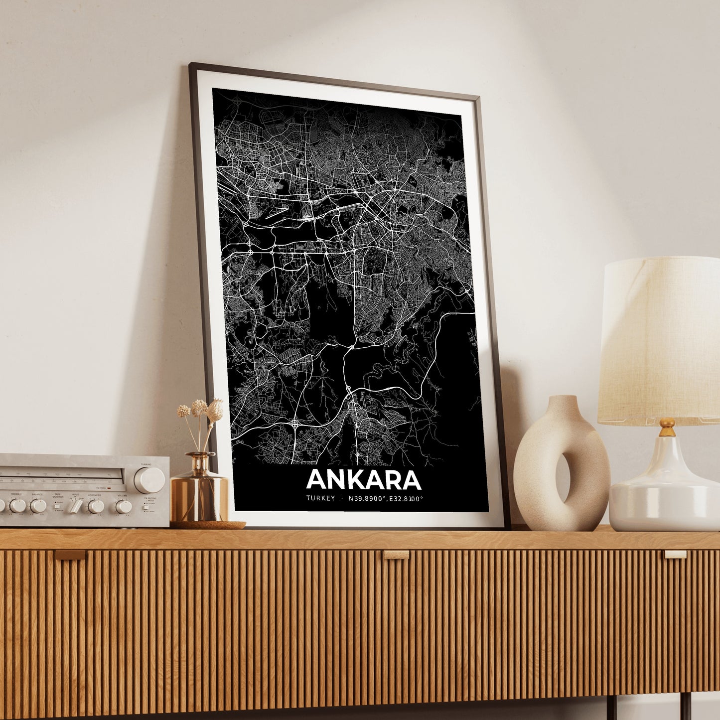 Ankara Elegant Map Poster