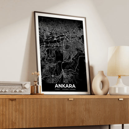 Ankara Elegant Map Poster