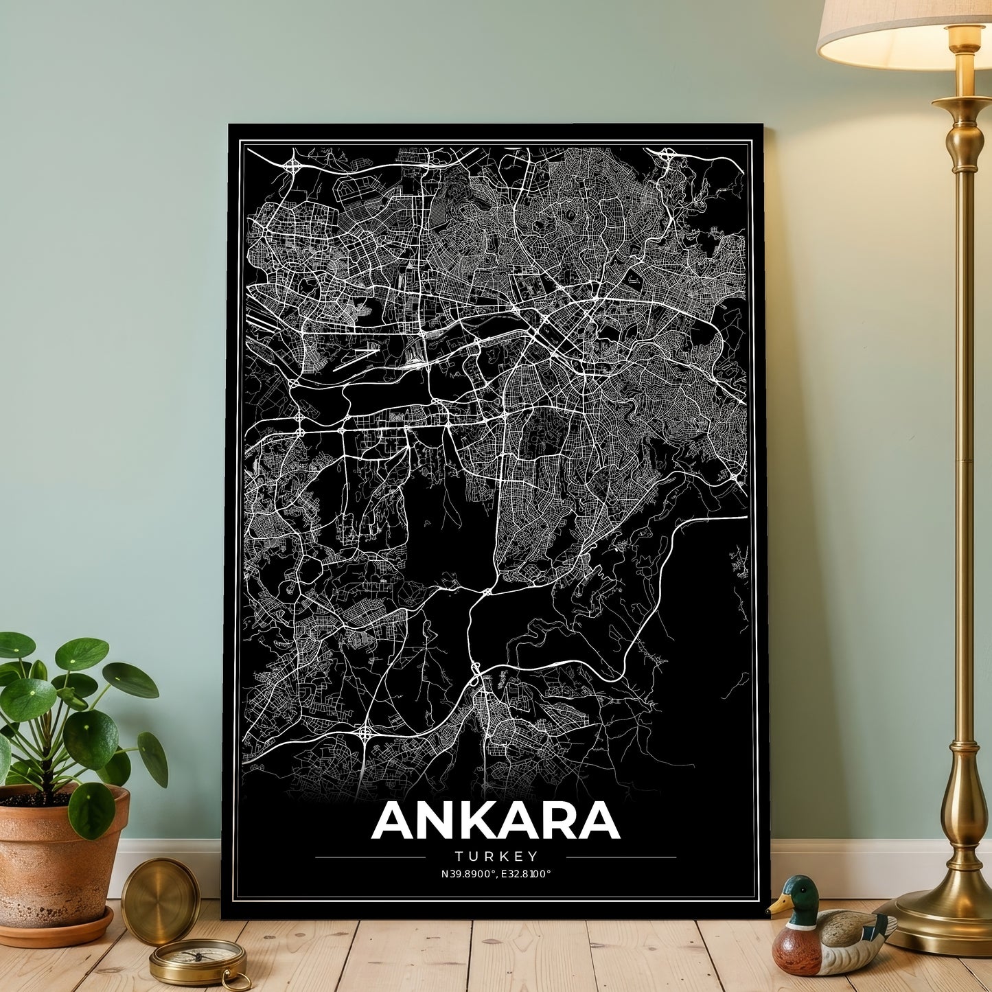 Ankara Modern Map Poster