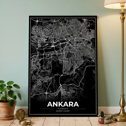 Ankara Modern Map Poster