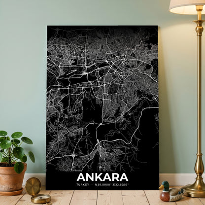 Ankara Elegant Map Poster