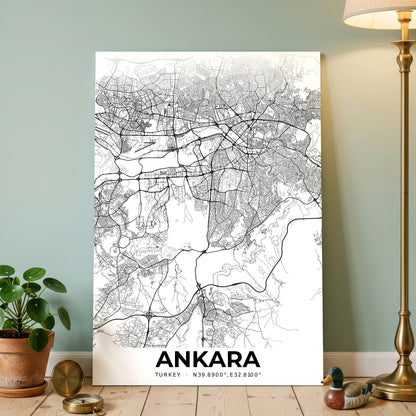 Ankara Elegant Map Poster