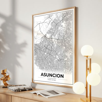 Asuncion Modern Map Poster