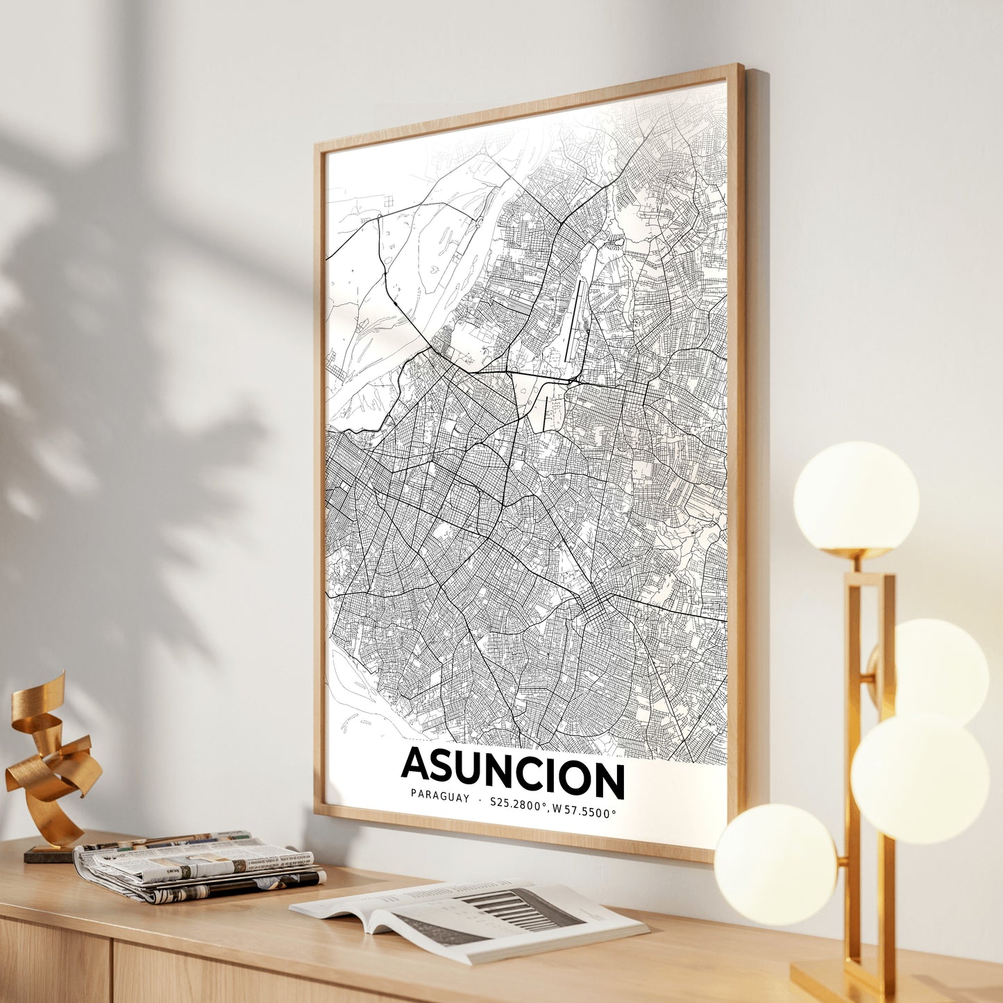 Asuncion Elegant Map Poster