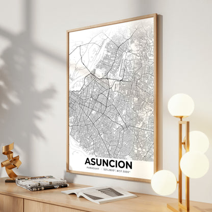 Asuncion Elegant Map Poster