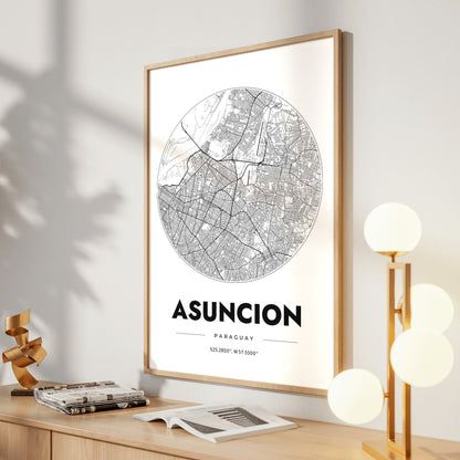 Asuncion Spot Map Poster