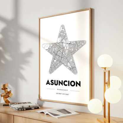 Asuncion Star Map Poster