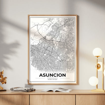 Asuncion Modern Map Poster