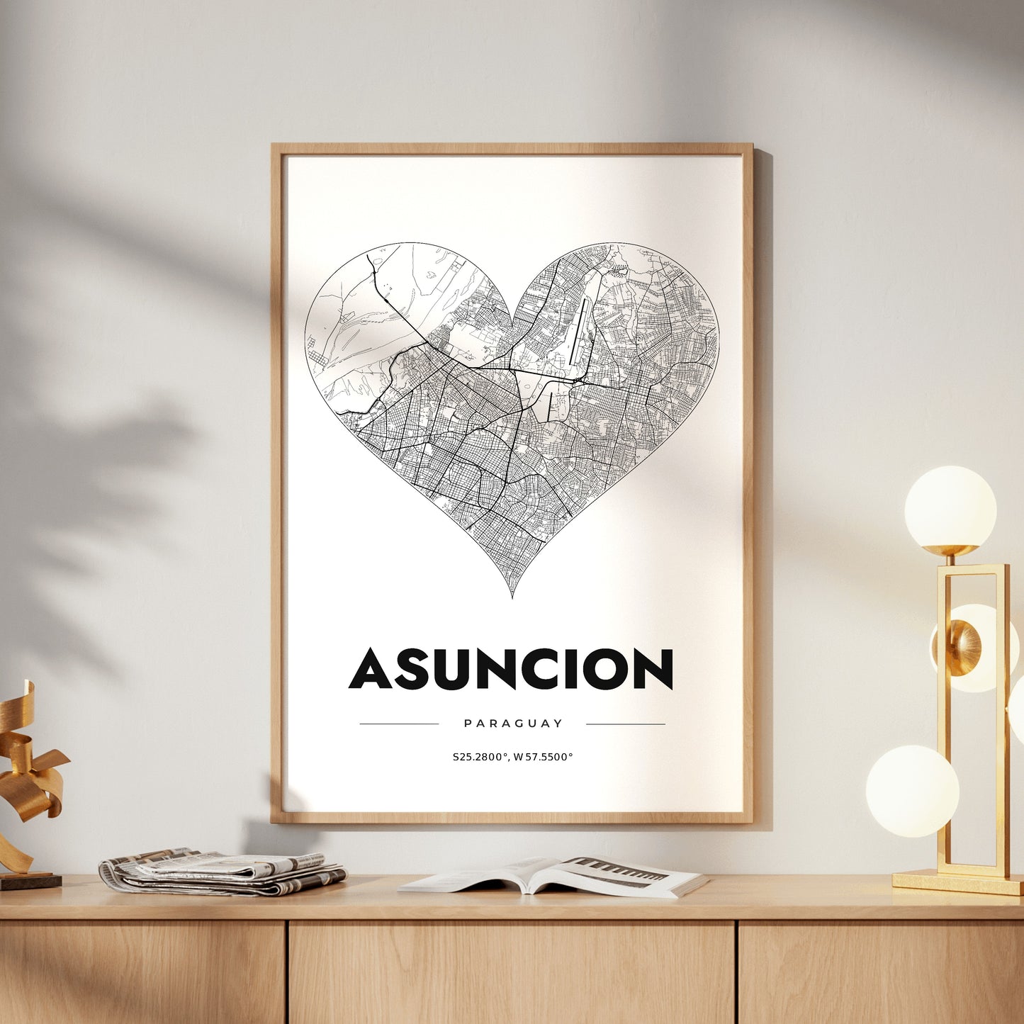 Asuncion Heart Map Poster