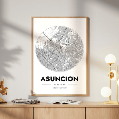 Asuncion Spot Map Poster