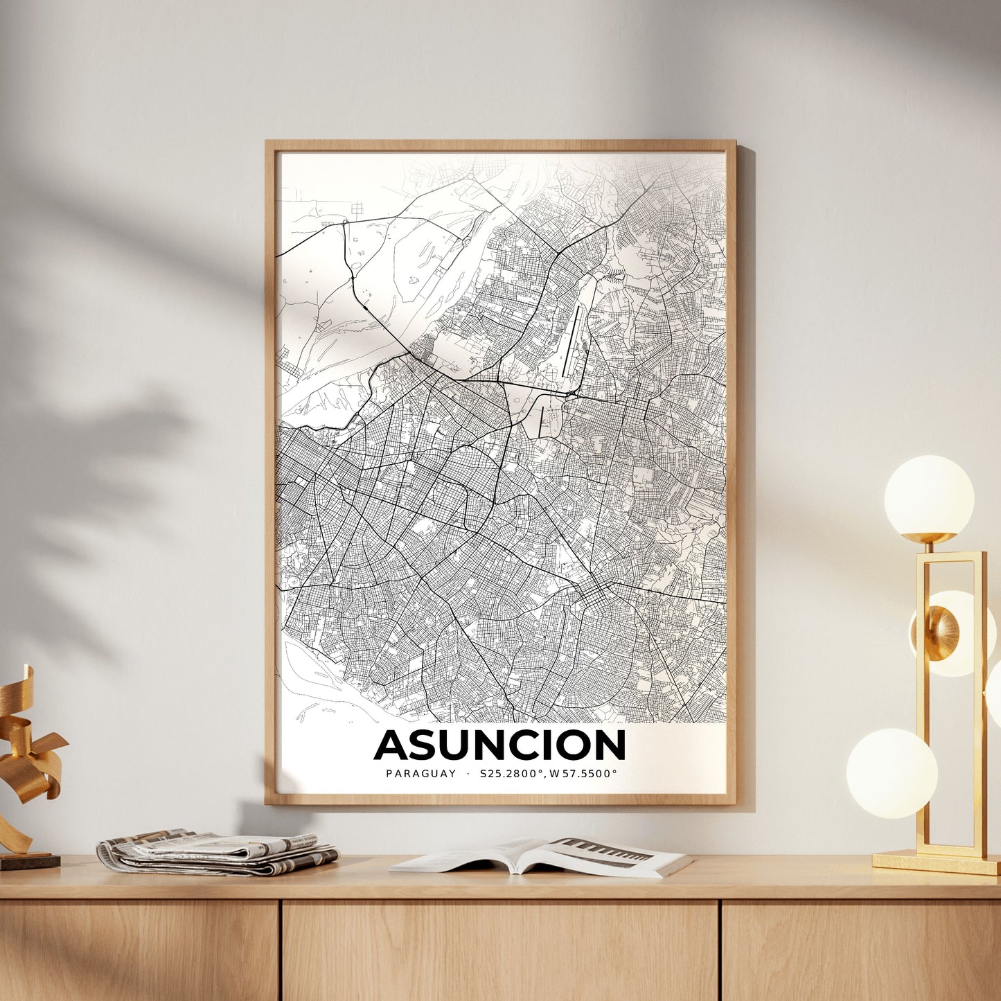 Asuncion Elegant Map Poster