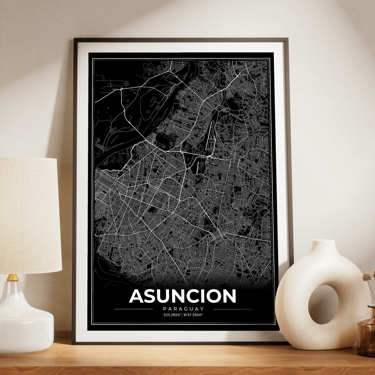 Asuncion Modern Map Poster