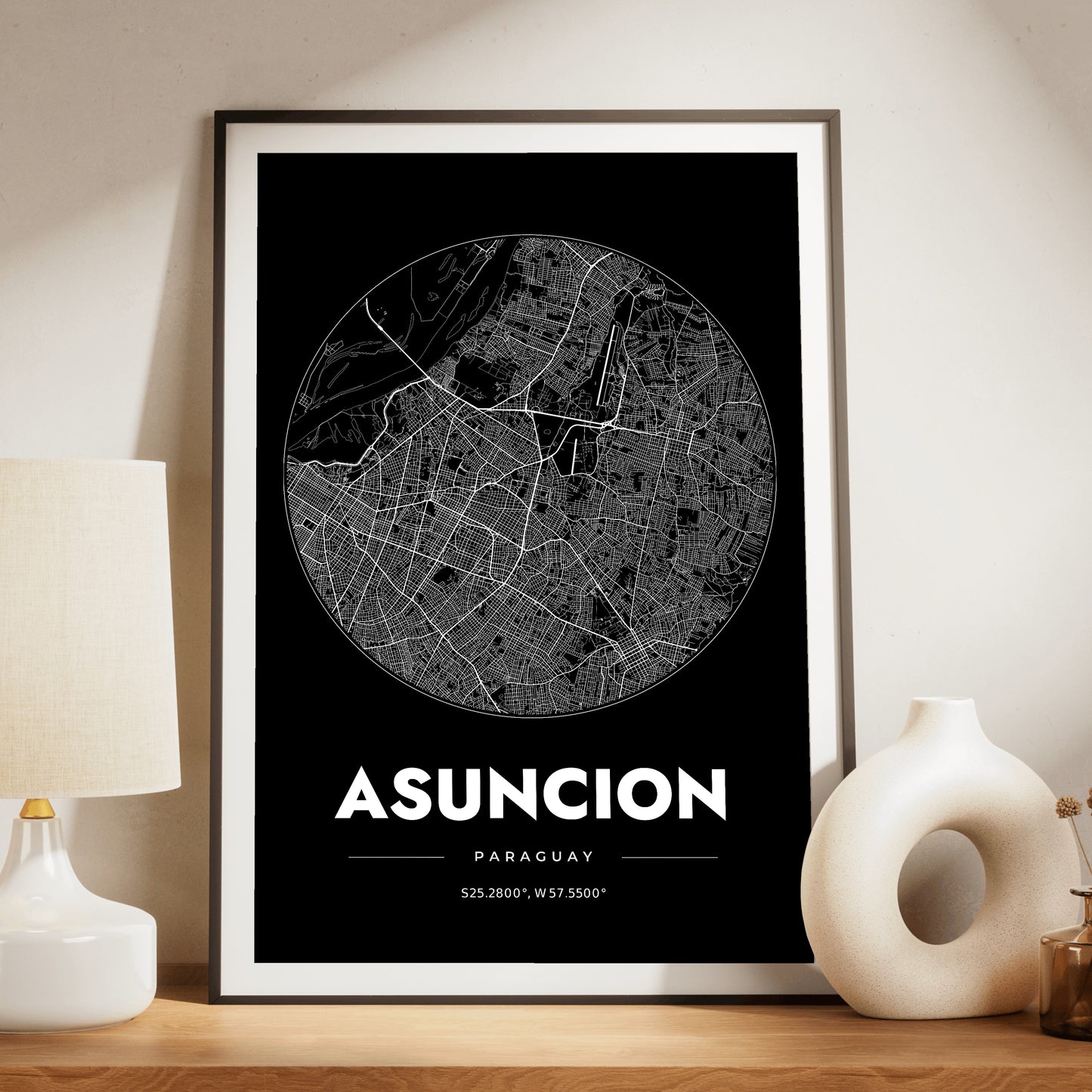 Asuncion Spot Map Poster