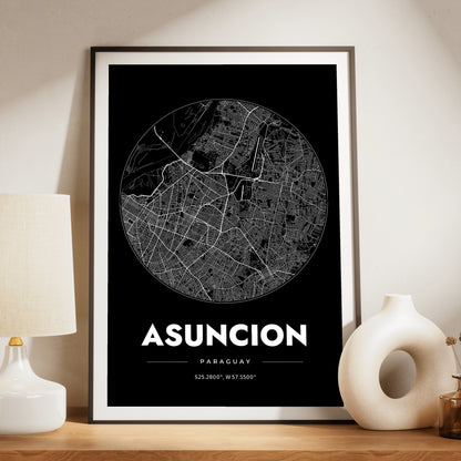 Asuncion Spot Map Poster