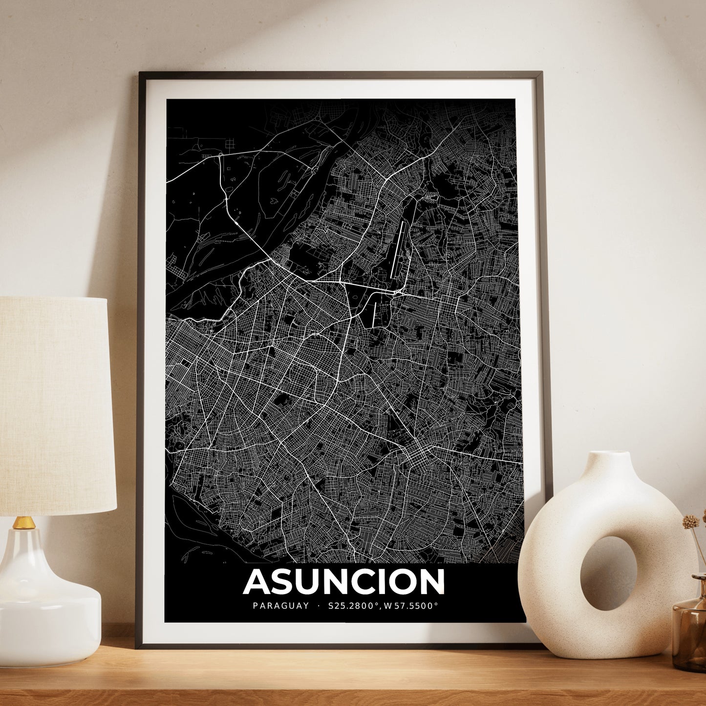 Asuncion Elegant Map Poster