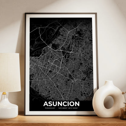 Asuncion Elegant Map Poster