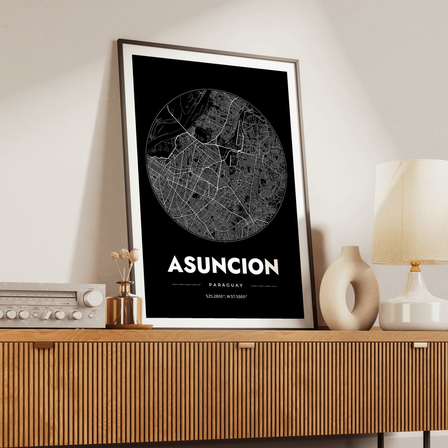 Asuncion Spot Map Poster