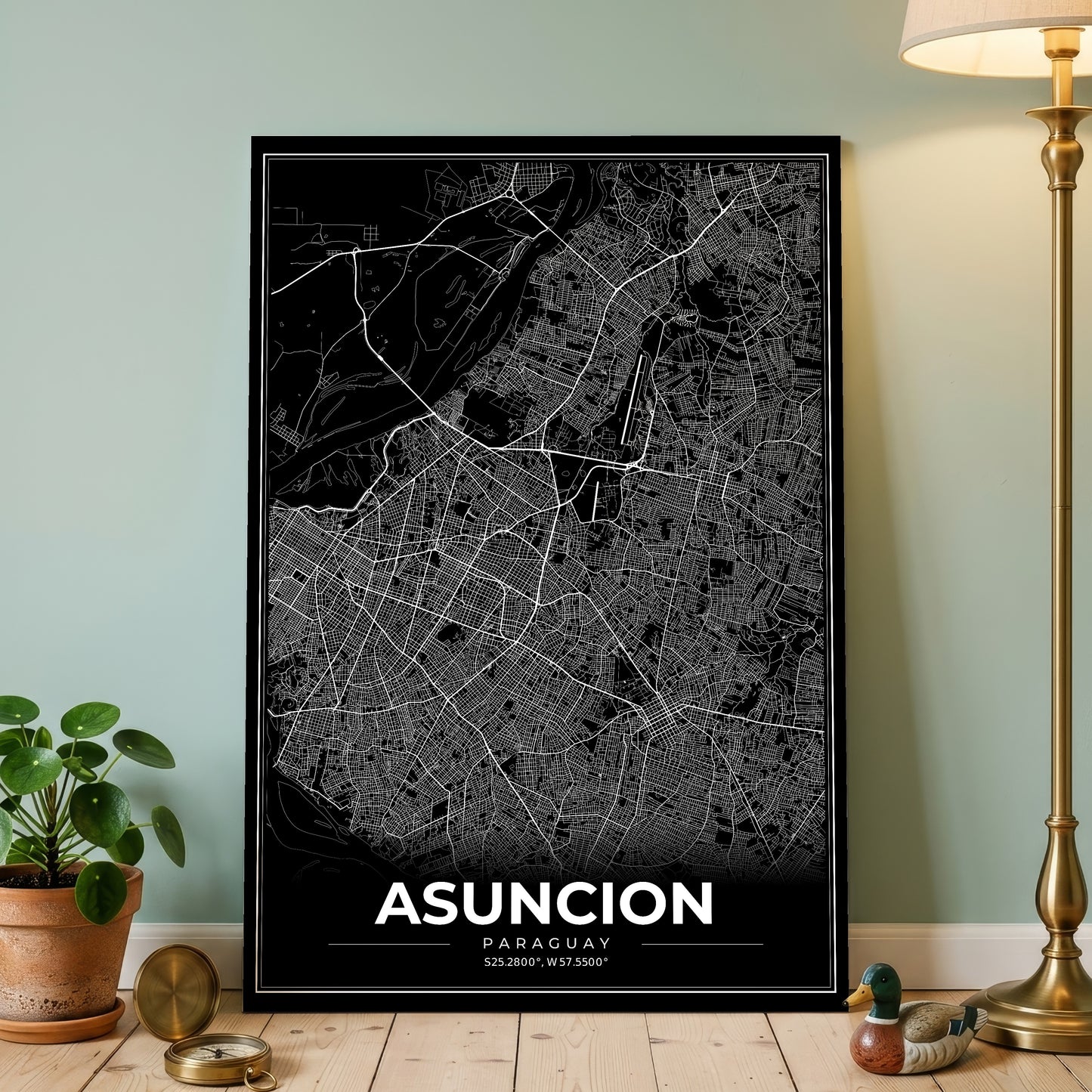 Asuncion Modern Map Poster