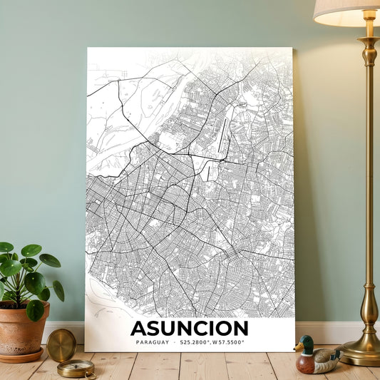 Asuncion Elegant Map Poster
