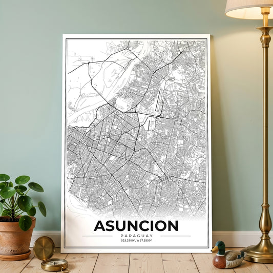Asuncion Modern Map Poster