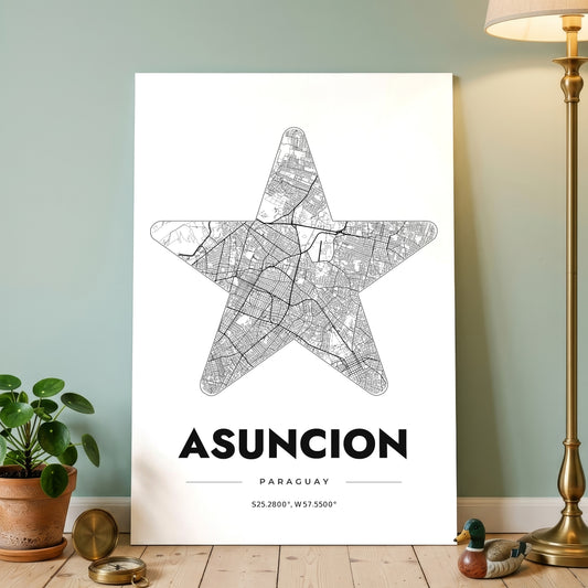 Asuncion Star Map Poster