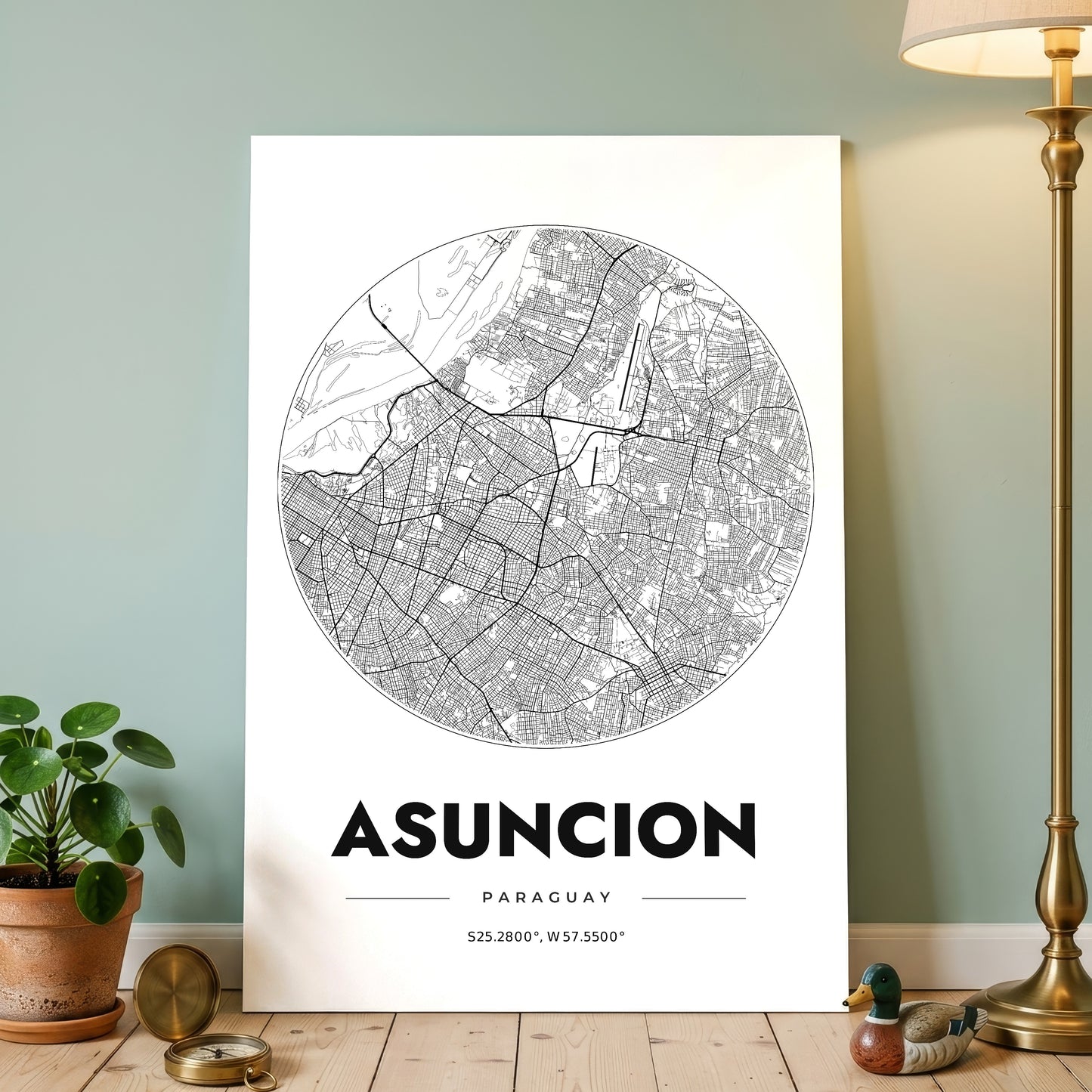 Asuncion Spot Map Poster