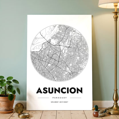 Asuncion Spot Map Poster
