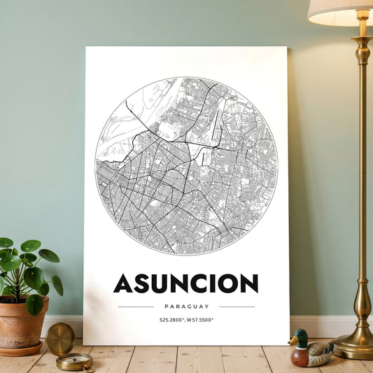 Asuncion Spot Map Poster