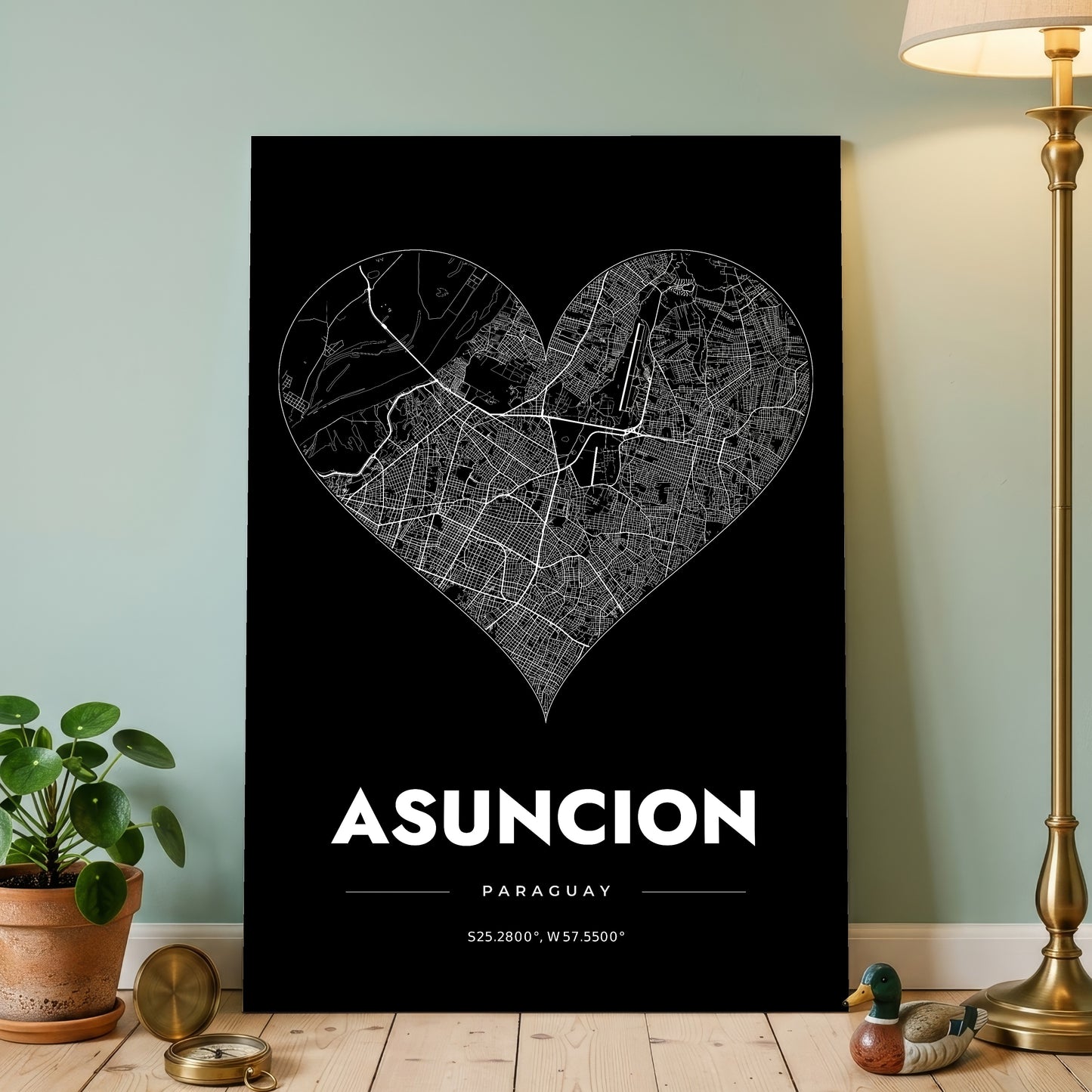 Asuncion Heart Map Poster