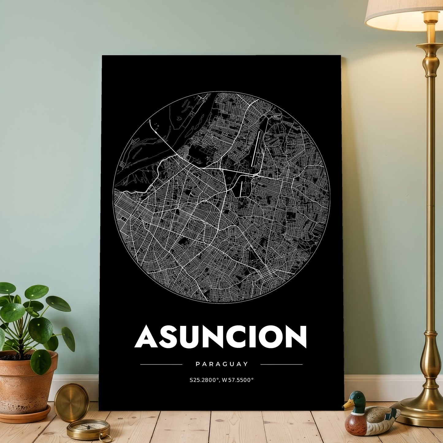 Asuncion Spot Map Poster