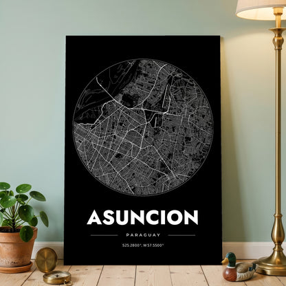Asuncion Spot Map Poster