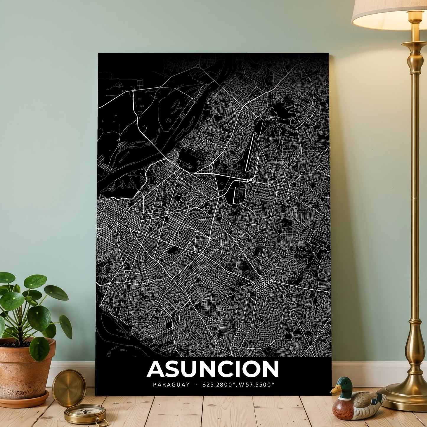Asuncion Elegant Map Poster