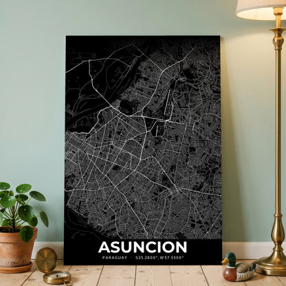 Asuncion Elegant Map Poster