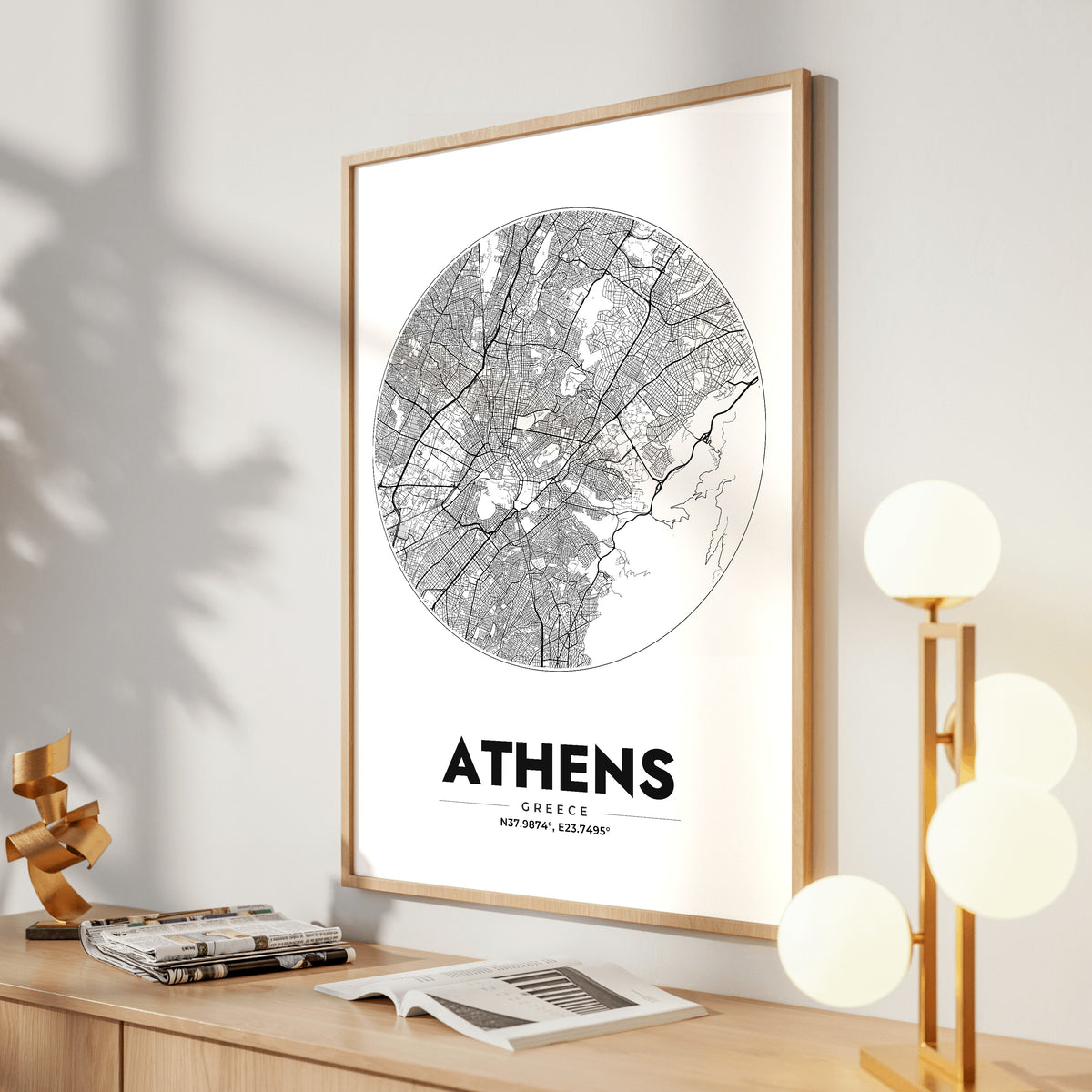 Athens Spot Map Poster