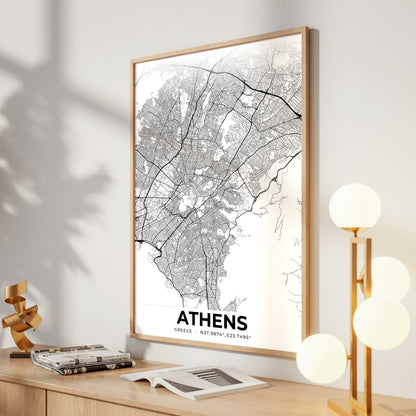 Athens Elegant Map Poster