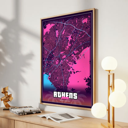 Athens GTA Map Poster