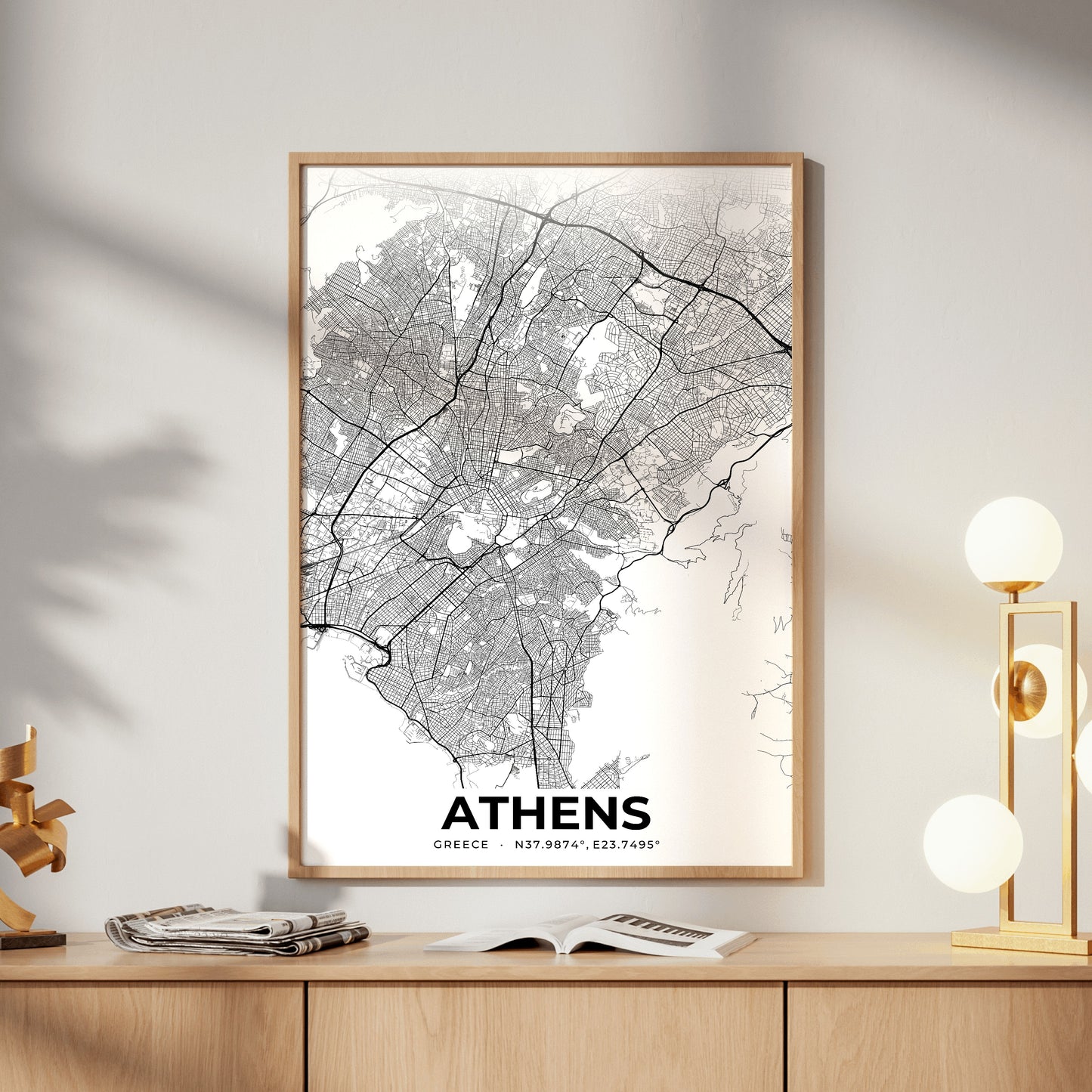 Athens Elegant Map Poster