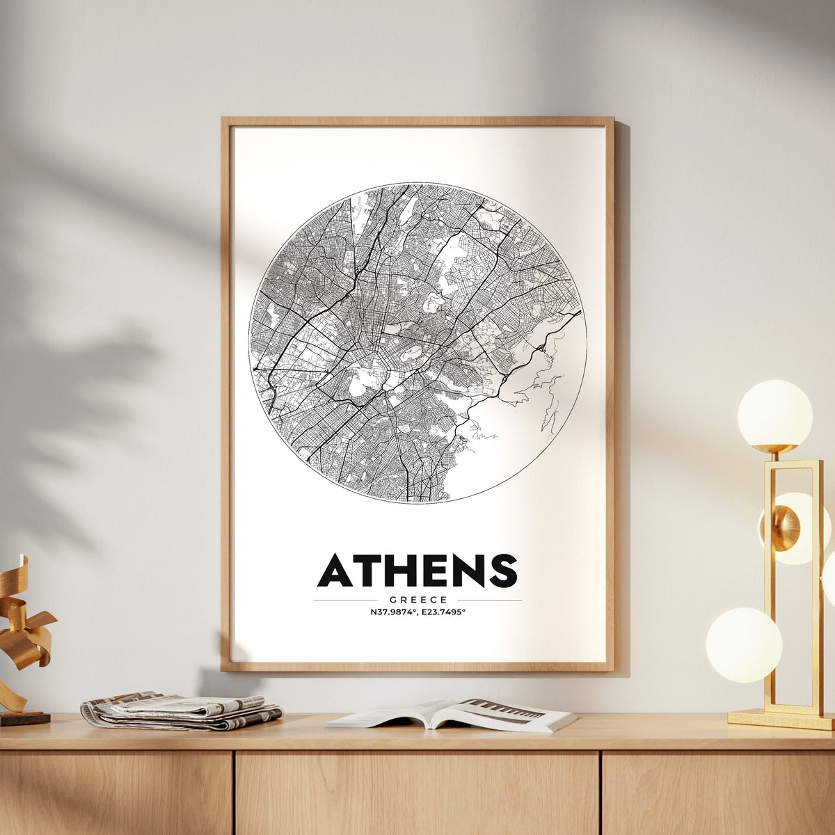 Athens Spot Map Poster