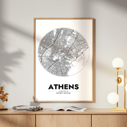 Athens Spot Map Poster