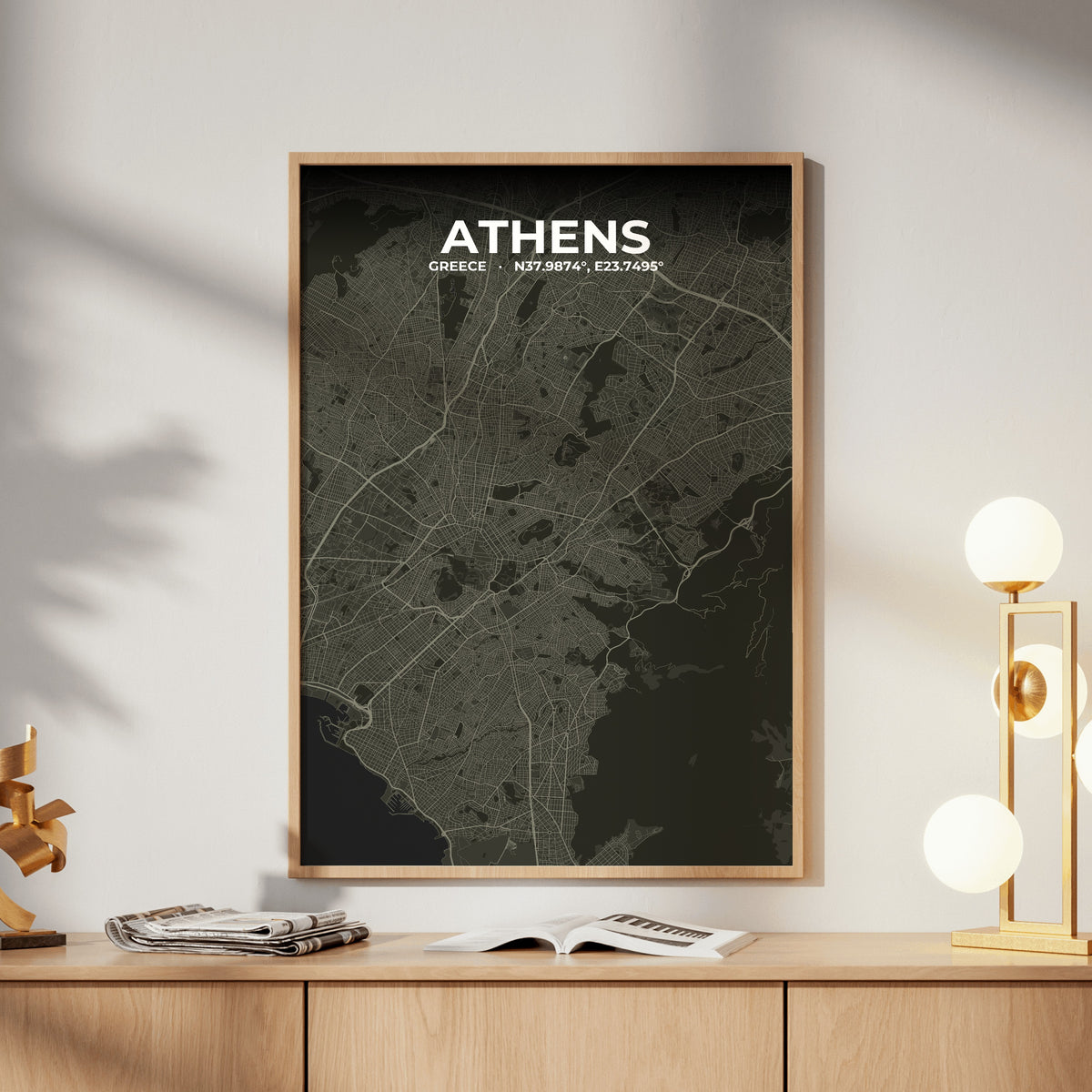 Athens Sable Map Poster