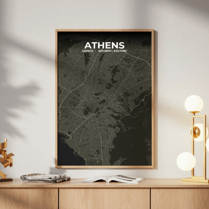 Athens Sable Map Poster