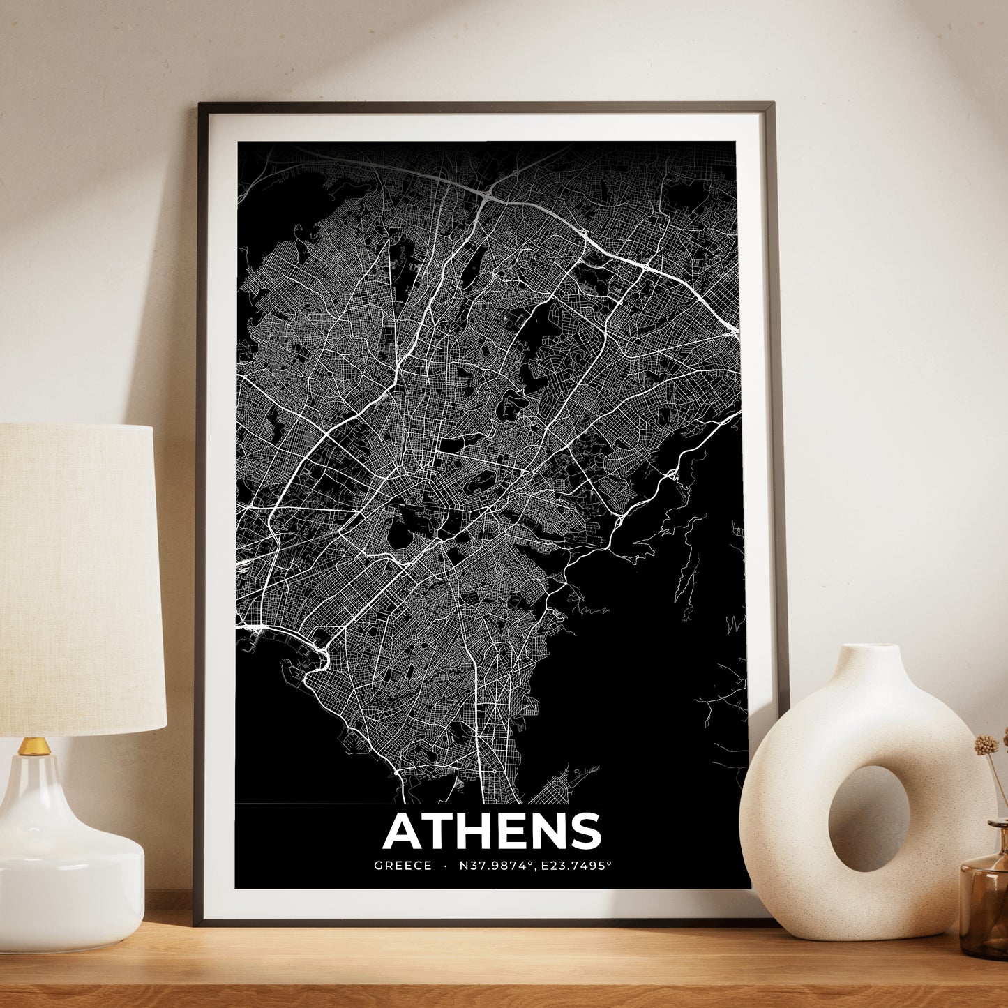 Athens Elegant Map Poster