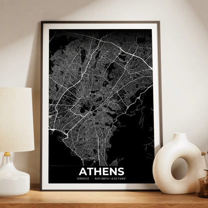 Athens Elegant Map Poster