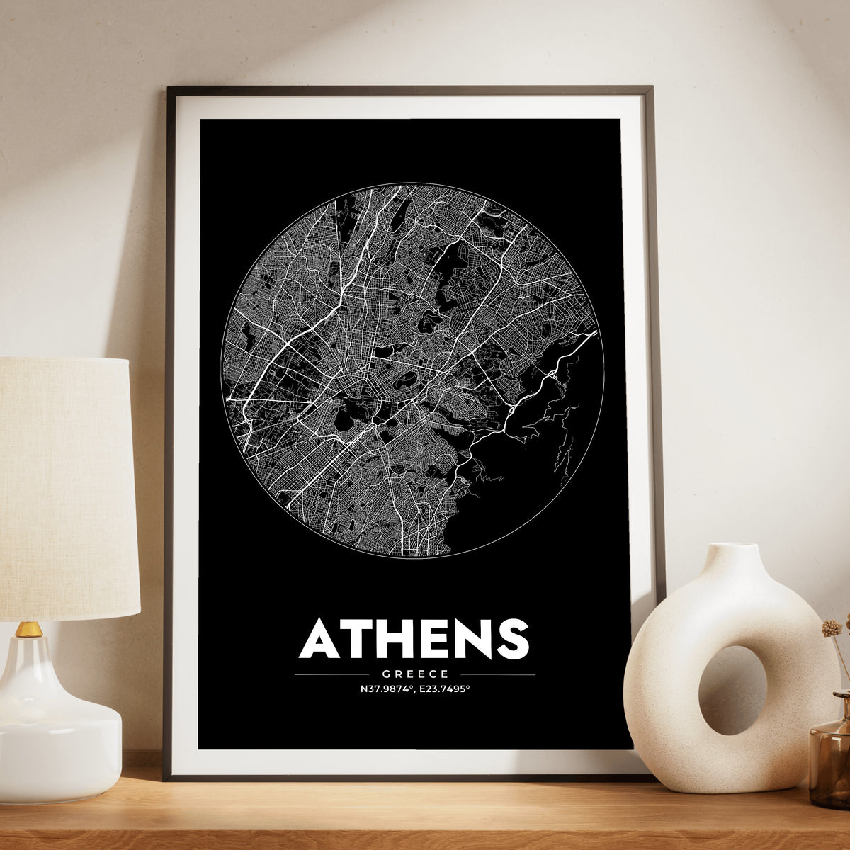 Athens Spot Map Poster