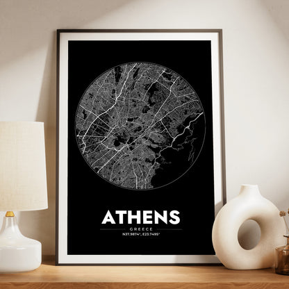 Athens Spot Map Poster