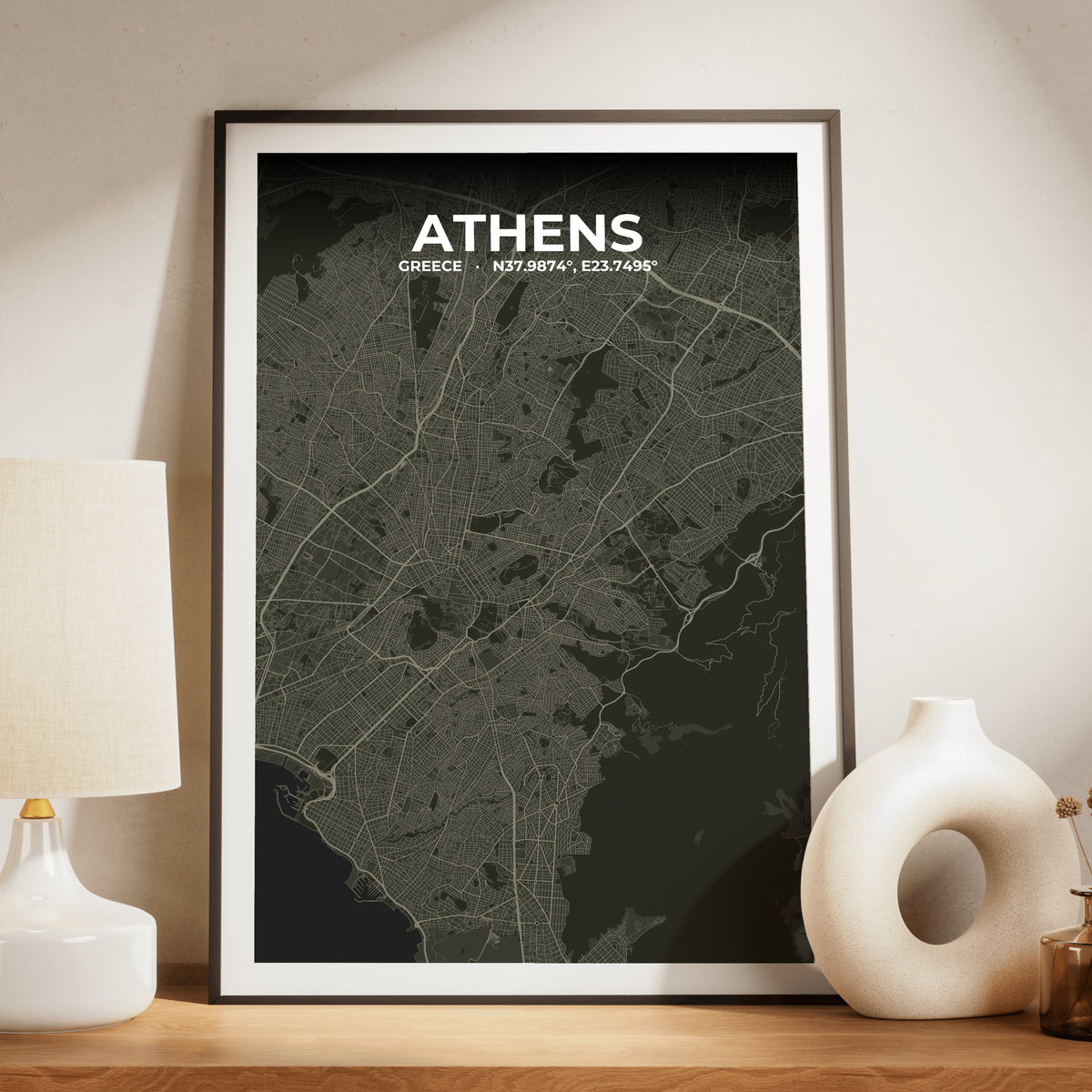 Athens Sable Map Poster